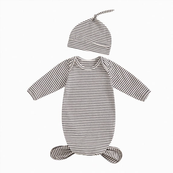 felwors Newborn Boy Girl Coming Home Outfit Baby Infant Sleeper Gown Nightgown Outfits Cute Fall Winter Pajamas and Hat