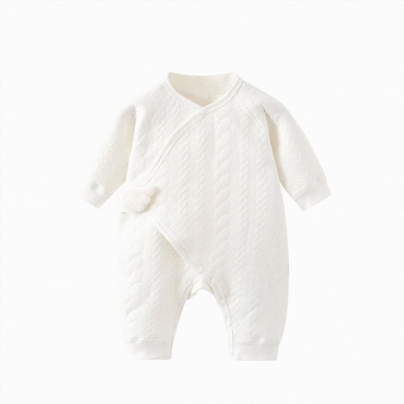 felwors Newborn Romper Coming Home Outfit Unisex Button Jumpsuits for Infant Baby Boys Girls