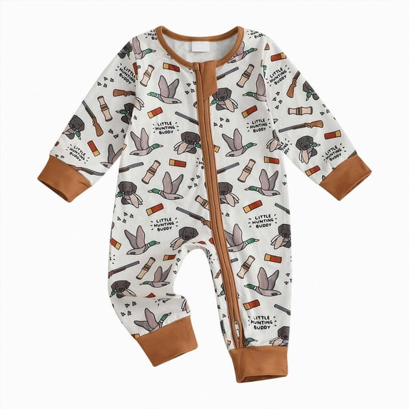 felwors Newborn Western Baby Girl Clothes Highland Cow Zipper Romper 0-18M