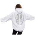 thumbnail image 1 of felwors Oversized Angel Wings Graphic Hoodie for Teens & Young Adults - Trendy Y2K Preppy Long Sleeve Sweatshirt with Heart & Rose Accents & Pockets(White, XL), 1 of 5