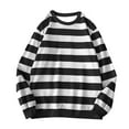 thumbnail image 1 of felwors Oversized Sweatshirt for Women Trendy Crewneck Striped Color Block Tops Loose Long Sleeve Casual Stylish Pullover White, L, 1 of 3