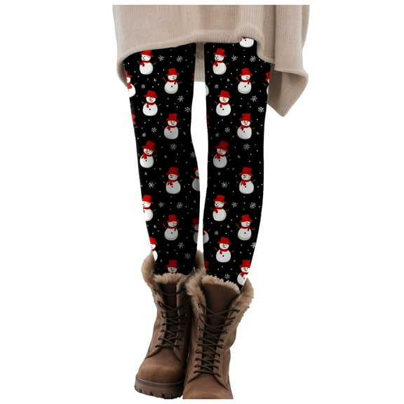 felwors Pajama Pants Women Santa Claus Print Elastic Waist Soft Comfy Pj Pants Ankle Length Christmas Day Leggings Wine, XXL