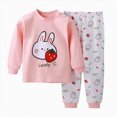 thumbnail image 1 of felwors Pajamas for Girls Fall Winter Girls Pajama Pants and Sleep Sets 2 Piece PJ Top and Bottom Sleepwear Set for Girls Pajamas for Kids(Red,3-6 Months), 1 of 4