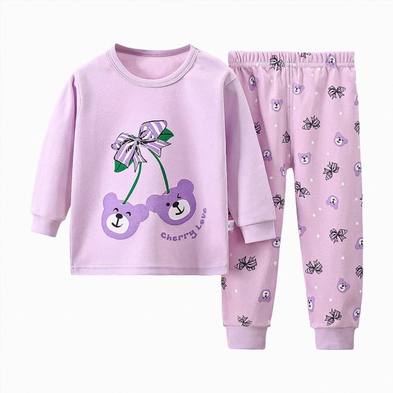 felwors Pajamas for Big/Teen Girls – Cute Autumn 2-Piece Long Sleeves Shirt & Pants PJs Play Set(Purple,8-9 Years)