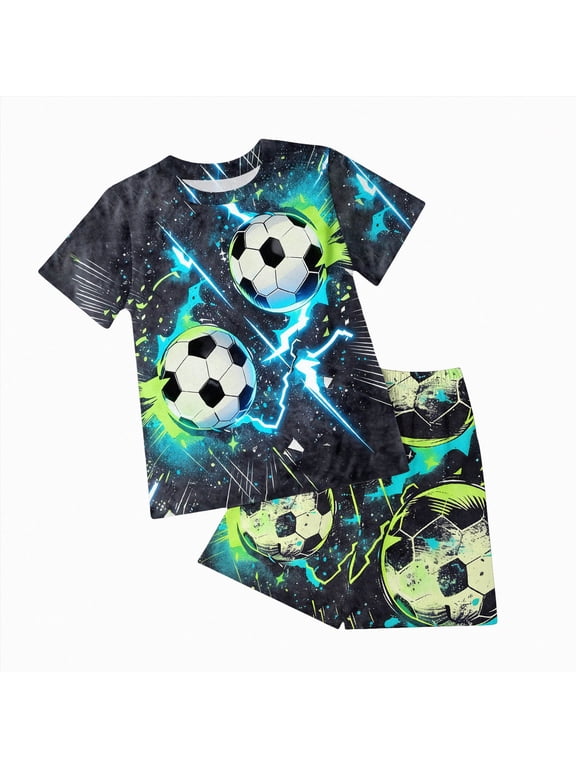 Pajamas for Boys Fun Baseball Navy Blue Short Sleeves 2-Piece PJs Set Kid Comfy Sleepwear(9-10 Years,Navy)