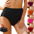 thumbnail image 1 of felwors Period Swimwear Leakproof Bikini Bottoms Black High Waisted Coverage Swimsuit Bottom for Girls Teens Women (Red, S), 1 of 1