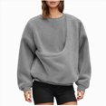 thumbnail image 1 of felwors Pet Sling Sweatshirts for Women, Long Sleeve Fleece Kangaroo Pouch Hoodie for Dogs, Pet Carrier Holder Tops (Grey, S), 1 of 5