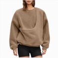 thumbnail image 1 of felwors Pet Sling Sweatshirts for Women, Long Sleeve Fleece Kangaroo Pouch Hoodie for Dogs, Pet Carrier Holder Tops (Khaki, XXL), 1 of 5