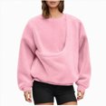 thumbnail image 1 of felwors Pet Sling Sweatshirts for Women, Long Sleeve Fleece Kangaroo Pouch Hoodie for Dogs, Pet Carrier Holder Tops (Pink, XL), 1 of 5