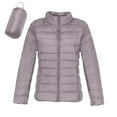 thumbnail image 1 of felwors Puffer Jacket Women Casual Feather Lightweight Down Jackets Packable Solid Color Puffer Coats With Storage Bag Winter Light Purple, XXXXL, 1 of 6