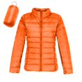thumbnail image 1 of felwors Puffer Jacket Women Casual Feather Lightweight Down Jackets Packable Solid Color Puffer Coats With Storage Bag Winter Orange, L, 1 of 6