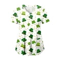 thumbnail image 1 of felwors Scrubs for Women Tops Animal Print Shirt V Neck Cartoon Pattern Short Sleeve Nursing Uniform with Pockets (Light Green, S), 1 of 6