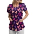 thumbnail image 1 of felwors Scrubs for Women V-Neck Top with Pockets, Moisture Wicking Holiday Scrub Tops, Stretch Plus Size Nurse Uniform Shirts (Dark Purple, S), 1 of 5