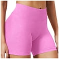 thumbnail image 1 of felwors Seamless Biker Shorts High Waisted Tummy Control Scrunch Workout Yoga Running Hot Pink for Size XXL, 1 of 8