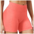 thumbnail image 1 of felwors Seamless Biker Shorts High Waisted Tummy Control Scrunch Workout Yoga Running Orange for Size XL, 1 of 9