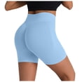 thumbnail image 1 of felwors Seamless Scrunch Lifting Yoga Shorts High Waist Tummy Control Workout Biker Light Blue for Size M, 1 of 3