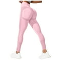thumbnail image 1 of felwors Seamless Workout Lifting Leggings - Booty Scrunch Gym Leggings for Women (Pink, S), 1 of 5