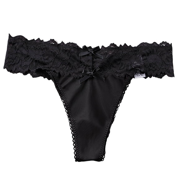 felwors Sexy Lace Women Panties Underpants Comfortable Soft Low Waist Cute Women Underwear Lady Lingerie(Black, L)