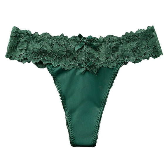felwors Sexy Lace Women Panties Underpants Comfortable Soft Low Waist Cute Women Underwear Lady Lingerie(Green, M)