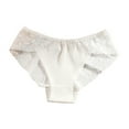 thumbnail image 1 of felwors Sexy Seamless Underwear for Women Lace Cheeky Bikini Panties Breathable Low Rise Briefs (White, L), 1 of 3