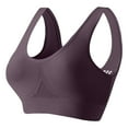 thumbnail image 1 of felwors Sports Bras for Women High Impact Comfortable Padded Gathering Bra Supportive Push Up Workout Running Yoga Brassiere Dark Purple, M, 1 of 5