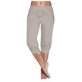 thumbnail image 1 of felwors Summer Pants for Women 2026,Cotton Linen Cropped Pants,Straight Leg Capris Business Ankle Length Chino Trousers (Light Gray, M), 1 of 6