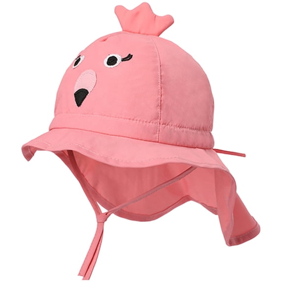 felwors Sun Protection Foldable Bucket Hat Animal Cartoon Cap for Baby Toddlers Girls/Boys Summer (Pink)