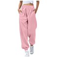 thumbnail image 1 of felwors Sweatpants Women Fleece Pockets Winter Fall Fashion Baggy Lounge Pants Joggers Pink, XXL, 1 of 4