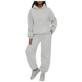 thumbnail image 1 of felwors Sweatsuits Women 2 Piece Outfits Lounge Two Piece Sets Sweatshirts Sweatpants Hoodies Tracksuits with Pockets GY2, S, 1 of 4