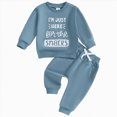 thumbnail image 1 of felwors Toddler Baby Boy Football Outfit Im Just Here for The Snacks Football Sweatshirt and Pants Set 2Pcs Fall Clothes, 1 of 7