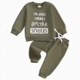 thumbnail image 1 of felwors Toddler Baby Boy Football Outfit Im Just Here for The Snacks Football Sweatshirt and Pants Set 2Pcs Fall Clothes, 1 of 6