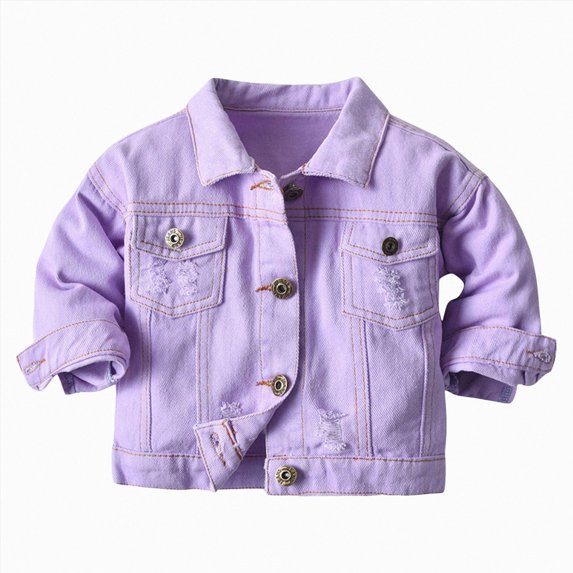 felwors Toddler Baby Boys Girls Denim Jacket Casual Outerwear Clothing Distressed Jean Jacket Top Cowboy Autumn Spring Coat
