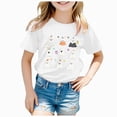 thumbnail image 1 of felwors Toddler Baby Girls Boys Halloween T-Shirt Ghost Pumpkin Graphic Shirt Kids Cute Funny Spooky Season Short Sleeve Tees Top(White,1-2 Years), 1 of 4
