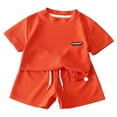 thumbnail image 1 of felwors Toddler Boy Clothes Baby Boys Summer Short Sleeve T-Shirt Shorts Set Summer Clothes Set 6M-9T (9-10 Years,Red), 1 of 5