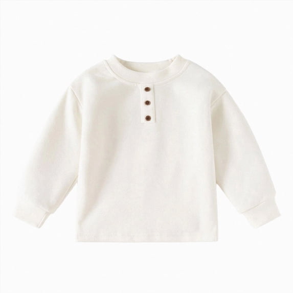 felwors Toddler Boys Henley Shirts Long Sleeve Tshirt for Kids (4-5 Years)