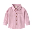 thumbnail image 1 of felwors Toddler Boys Long Sleeve Dress Shirt Button Up Shirts for Kids ( 3-4 Years, Purple), 1 of 7