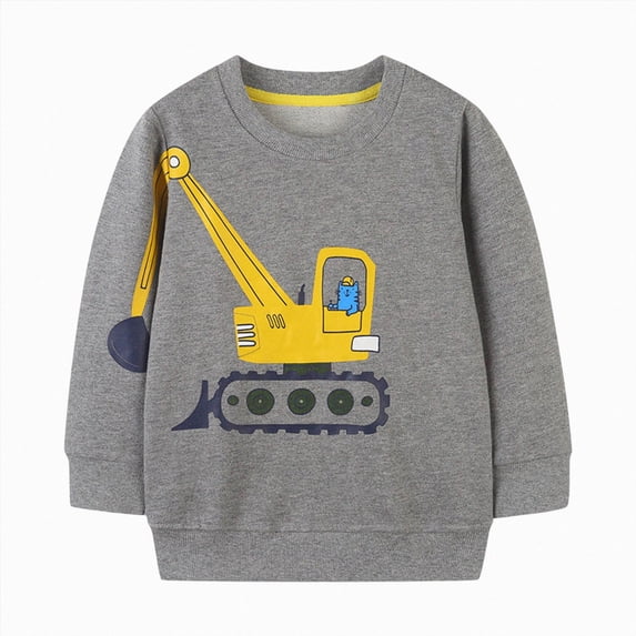 felwors Toddler Boys Sweatshirts Long Sleeve Pullover Girls Crewneck Tops Cartoon Sport Shirts for Kids (1-2 Years)