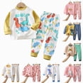 thumbnail image 1 of felwors Toddler Boys and Girls Pajamas Kids Dinosaur 2 Piece Truck Pjs Sleepwear Clothes Sets (Light Yellow,4-5 Years), 1 of 4