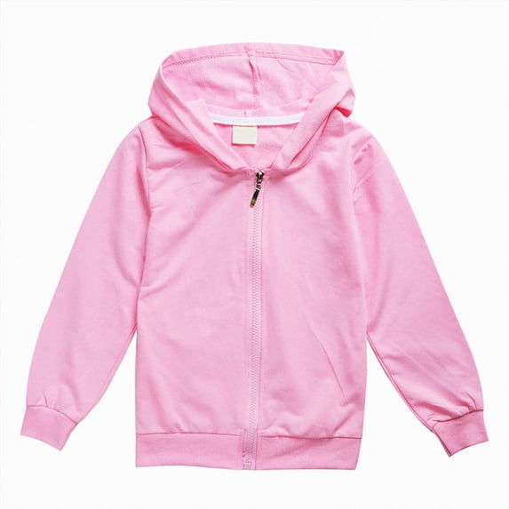 felwors Toddler Girl Boy Basic Plain Long Sleeve Lightweight Hood Jacket Cotton Hoodie Sweatshirt