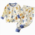 thumbnail image 1 of felwors Toddler Girl Pajamas Toddler Baby Girl Pajamas Kids 2 Piece Pj's Long Sleeve Cartoon Sleepwear Clothes Set Outfits Nightwear(Blue,12-18 Months), 1 of 4