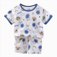 thumbnail image 1 of felwors Toddler Little Kids Pajamas Set Short Sleeve Pjs Snug Fit Sleepwear 2pcs, 1 of 4