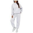 thumbnail image 1 of felwors Two Piece Sets for Women Neck Matching Sets Loungewear Fall Clothes Travel Outfits Fashion 2025 S-3XL White, L, 1 of 7