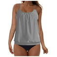 thumbnail image 1 of felwors Two Piece Tankini Swimsuits for Women Blouson Bathing Suits Modest Swimwear(Grey, XXL), 1 of 7