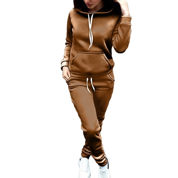 felwors Unisex 2 PC Tracksuit Set Men Women Loose Long Sleeve Hoodie Sweatsuit Sets Pullover Sweatshirt Joggers Sweatpants A, L