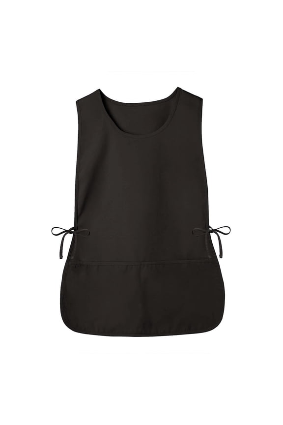 Unisex Sleeveless Work Apron – Adjustable Tie Side Bib Apron with Double Pockets（Black， One Size）