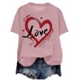 thumbnail image 1 of felwors Valentines Shirts for Women: Cute Love Heart Shirt Valentine T Shirt Red Short Sleeve Casual Hearts Tops(Pink, XXXL), 1 of 6