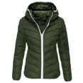 thumbnail image 1 of felwors Winter Jacket Women Flattering and Versatile Lightweight Hooded Winter Jacket Winter Slim Hooded Warm Down Coat Green, XL, 1 of 2