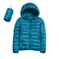 thumbnail image 1 of felwors Winter Puffer Coats for Women Womens Lightweight Puffy Jacket Packable Hooded Down Coat Winter Zip Up Outerwear Pocket Blue, S, 1 of 5