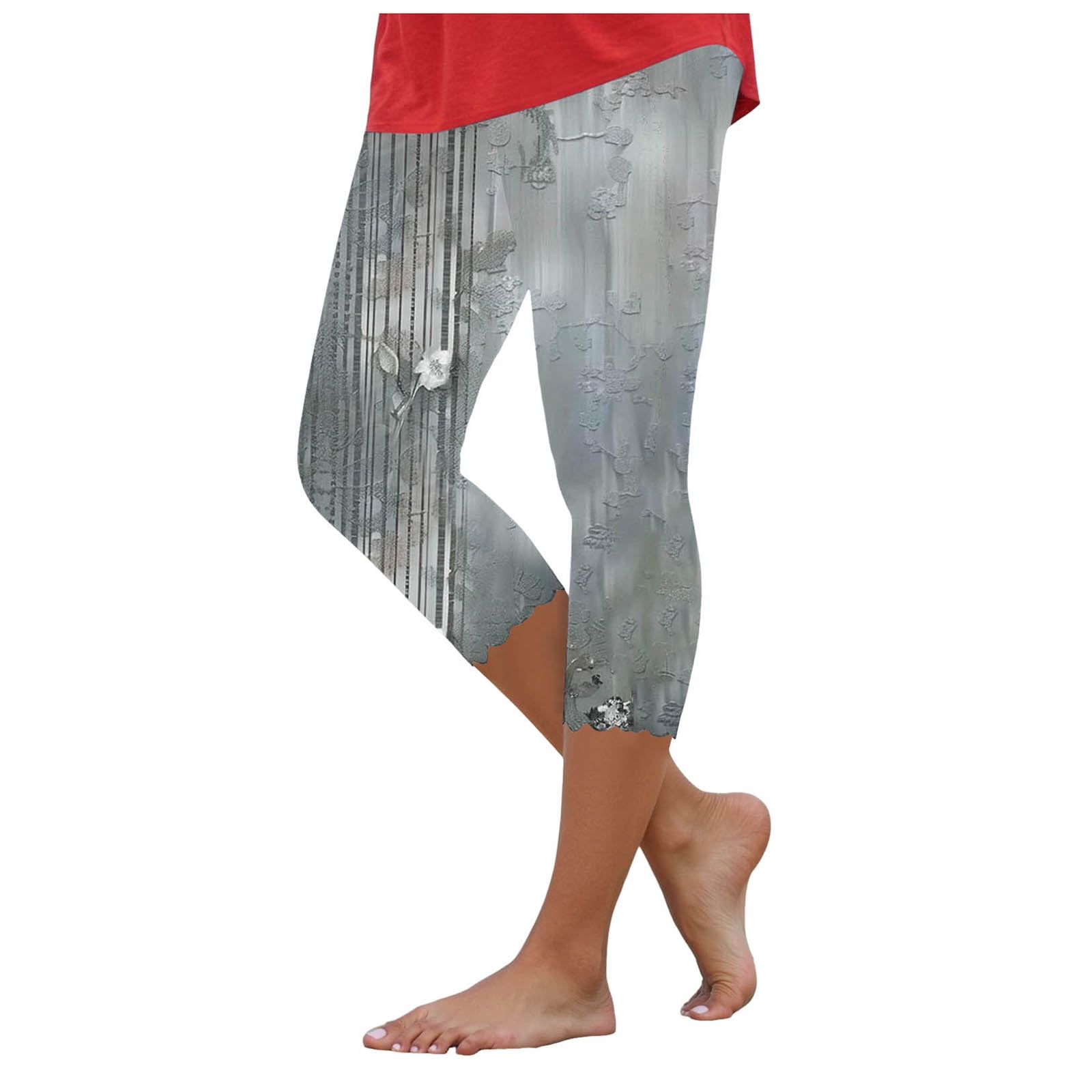 felwors Women Capris High Waist Yoga Pants - Hollow Out Comfy Stretchy ...