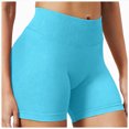 thumbnail image 1 of felwors Women High Waist Butt Lifting Biker Shorts Tummy Control Workout Shorts for Yoga Running Sky Blue for Size L, 1 of 9